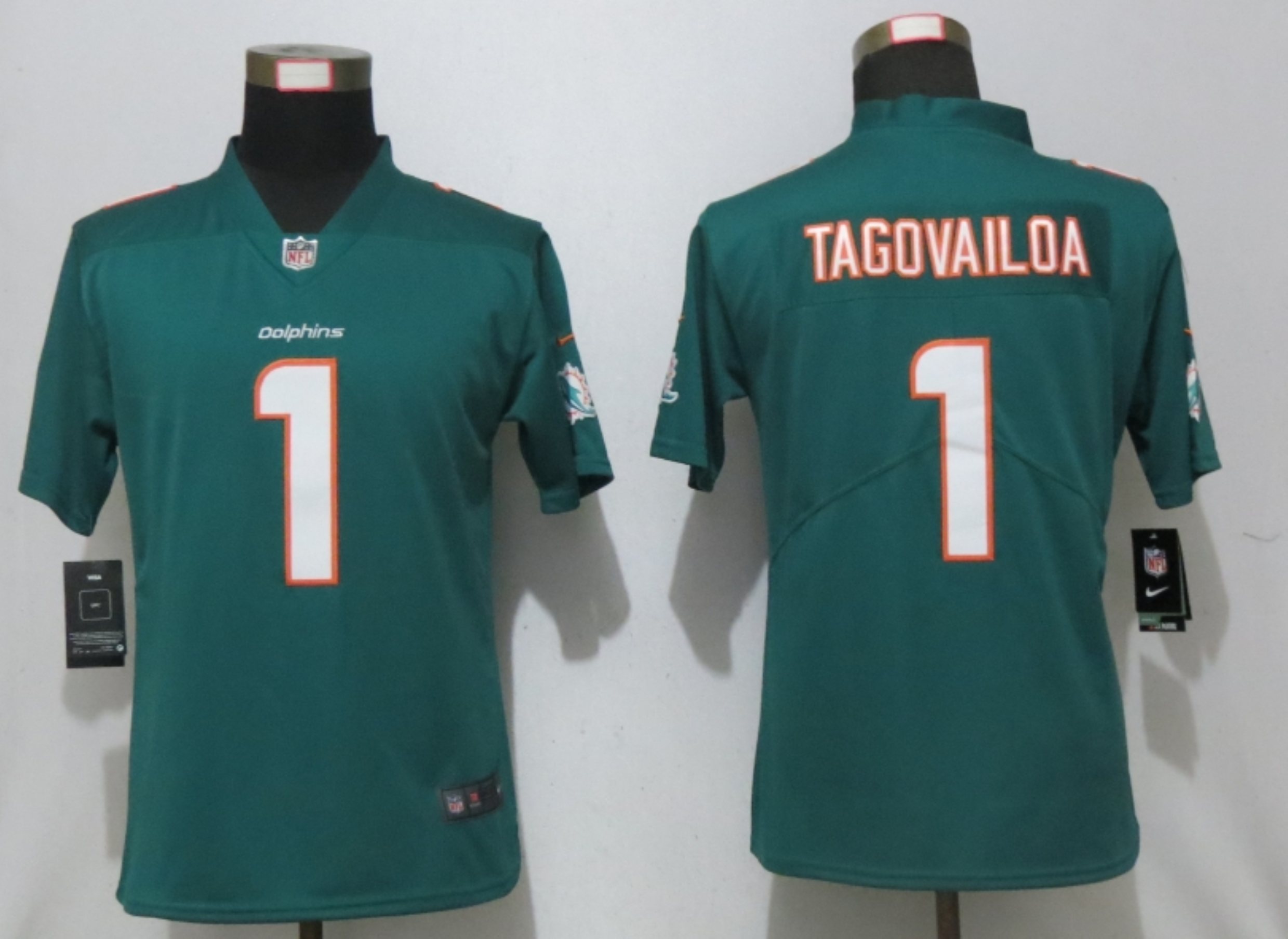 Women New Nike Miami Dolphins #1 Tagovailoa Green 2020 Alternate Vapor Elite Playe->women nfl jersey->Women Jersey